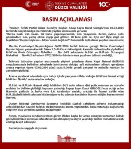 DÜZCE VALİLİĞİ'NDEN GÜLOĞLU AÇIKLAMASI DÜZCE VALİLİĞİ'NDEN GÜLOĞLU AÇIKLAMASI