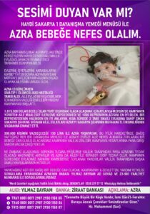 RAMAZAN FİTRELERİNİZİ MALINIZIN ZEKATINI AZRA BEBEĞE VERMEK İSTERMİSİNİZ ?
