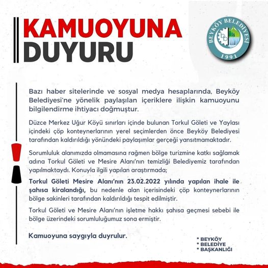 BEYKÖY BELEDİYESİ'DEN BASIN AÇIKLAMASI
