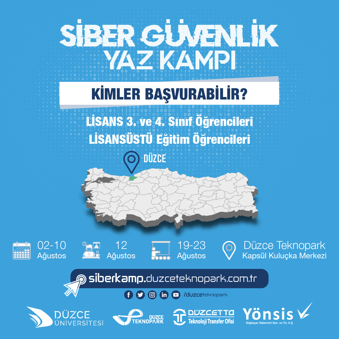 "Siber Güvenlik Yaz Kampı 2" Başvuruları Başladı! "Siber Güvenlik Yaz Kampı 2" Başvuruları Başladı!