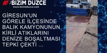 GİRESUN'UN GÖRELE İLÇESİNDE BALIK KAMYONUNUN KİRLİ ATIKLARINI DENİZE BOŞALTMASI TEPKİ ÇEKTİ