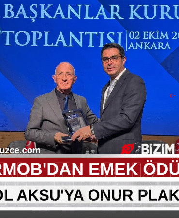 BİROL AKSU'YA BAŞARILI BAŞKANLIK İÇİN TÜRMOB'DAN PLAKET Bizim Düzce Gazetesi (19)