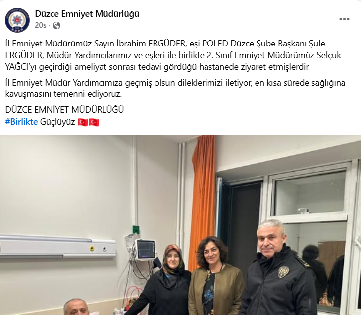 DÜZCE EMNİYETİ’NDEN GEÇMİŞ OLSUN ZİYARETİ: DÜZCE EMNİYETİ’NDEN GEÇMİŞ OLSUN ZİYARETİ: