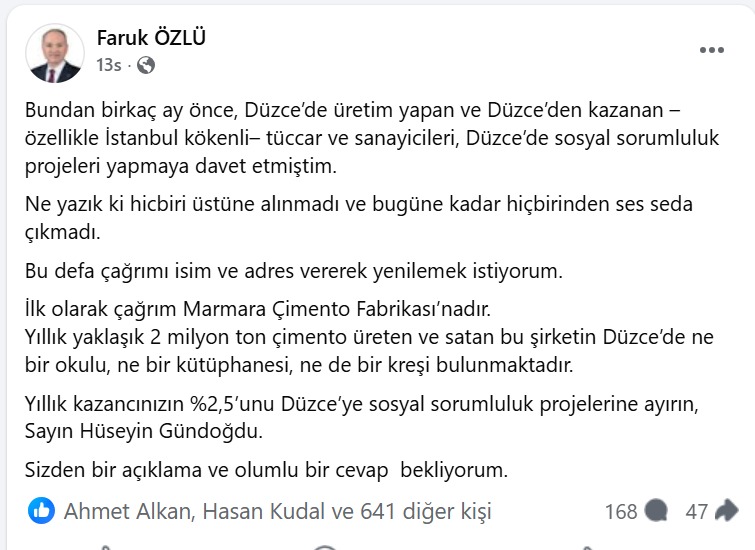 BAŞKAN ÖZLÜ’DEN OSB FİRMALARINA SERT SİTEM: