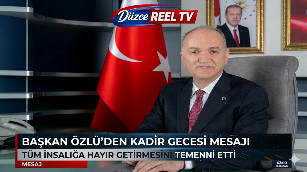 Düzce Belediye Başkanı Dr. Faruk Özlü, Kur’an-ı Kerim’in indirilmeye başlandığı mübarek Kadir Gecesi dolayısıyla bir mesaj yayımladı. Başkan Özlü, bin aydan daha hayırlı olan bu gecenin tüm insanlığa huzur ve hayırlar getirmesi temennisinde bulundu. Düzce Belediye Başkanı Dr. Faruk Özlü, Ramazan ayının manevi iklimini taçlandıran Kadir Gecesi münasebetiyle paylaştığı mesajında, İslam aleminin ve Düzceli vatandaşların gecesini kutladı.