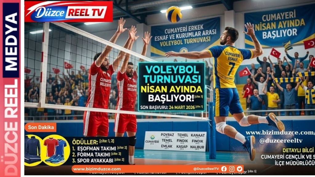 Cumayeri’nde Esnaf ve Kurumlar Arası Voleybol Turnuvası;