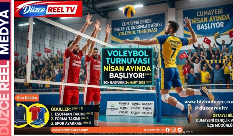 Cumayeri’nde Esnaf ve Kurumlar Arası Voleybol Turnuvası;