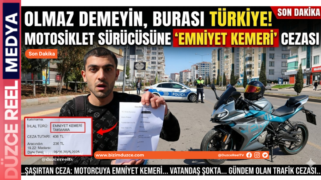 “Olmaz Demeyin, Burası Türkiye!” Motosiklet Sürücüsüne ‘Emniyet Kemeri’ Cezası