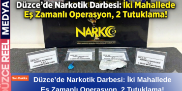 Düzce Cumhuriyet Başsavcılığı koordinesinde yürütülen uyuşturucuyla mücadele çalışmaları kapsamında Aziziye ve Azmimilli mahallelerine düzenlenen eş zamanlı operasyonlarda, uyuşturucu ticareti yaptığı belirlenen 2 şahıs yakalanarak tutuklandı. DÜZCE – Düzce İl Emniyet Müdürlüğü Narkotik Suçlarla Mücadele Şube Müdürlüğü ekipleri, zehir tacirlerine yönelik teknik ve fiziki takibin ardından düğmeye bastı. 23 Mart 2026 tarihinde gerçekleştirilen operasyonlarda satışa hazır metamfetamin maddesi ele geçirilirken, suç kaydı kabarık olan şüpheliler adalete teslim edildi.
