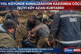ÜÇYOL KÖYÜNDE KANALİZASYON KAZISINDA GÖÇÜK: İŞÇİYİ KÖY AZASI KURTARDI!