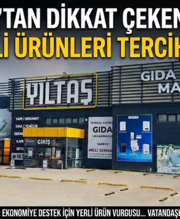 Sakarya, Düzce ve Bolu’da şubeleri bulunan yerli ve milli ürün satış zinciri Yıltaş, sosyal medya hesabı üzerinden yaptığı paylaşımla kamuoyuna dikkat çeken bir mesaj verdi.“GÜÇLÜ ORDU VE MİLLİ ÜRETİM EN BÜYÜK GÜVENCEMİZ” Yıltaş tarafından yapılan açıklamada, Türkiye’nin bulunduğu jeopolitik konuma dikkat çekilerek, “Çevremiz ateş çemberiyle sarılmışken, en büyük güvencemiz güçlü ordumuz ve milli üretimimizdir” ifadelerine yer verildi. Paylaşımda, yalnızca devlet kurumlarının değil, vatandaş ve esnafın da sorumluluk taşıdığı vurgulandı.