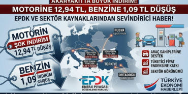 Akaryakıtta Büyük İndirim! Motorine 12,94 TL, Benzine 1,09 TL Düşüş