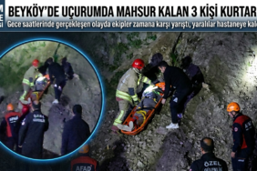 Beyköy'de 3 Kişi Uçurumda Mahsur Kaldı