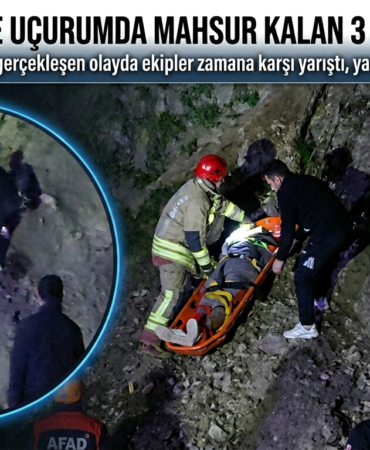 Beyköy'de 3 Kişi Uçurumda Mahsur Kaldı