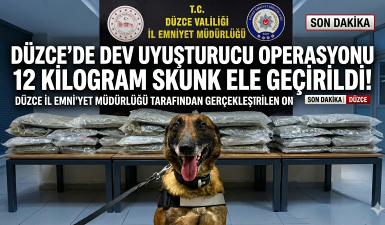Düzce'de 12 Kilogram Skunk Ele Geçirildi!