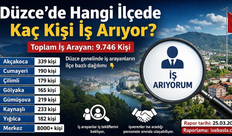 Düzce’de İş Arayan Sayısı 9 Bin 746’ya Ulaştı!