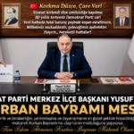 Demokrat Parti Merkez İlçe Başkanı Yusuf Kısa’dan Kurban Bayramı Mesajı: