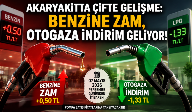 AKARYAKITTA ÇİFTE GELİŞME: BENZİNE ZAM, OTOGAZA İNDİRİM GELİYOR
