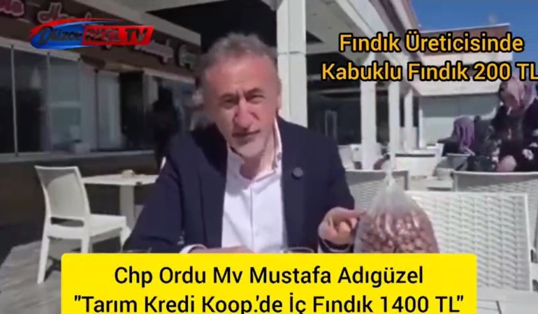 CHP Ordu Milletvekili Mustafa Adıgüzel, ”Dört Bardak Çay Bir Kilo Fındık Ediyor”