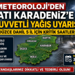 Düzce Dahil 5 İl İçin Uyarı