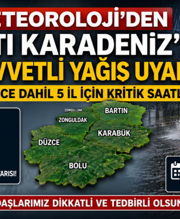 Düzce Dahil 5 İl İçin Uyarı