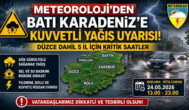 Düzce Dahil 5 İl İçin Uyarı