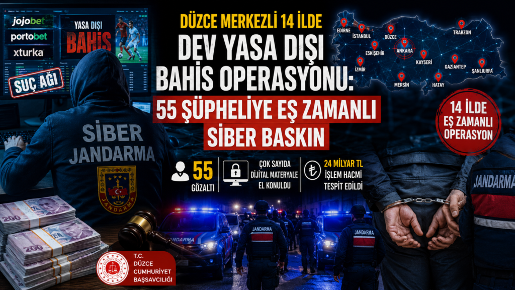 Düzce Merkezli 14 İlde Dev Yasa Dışı Bahis Operasyonu: