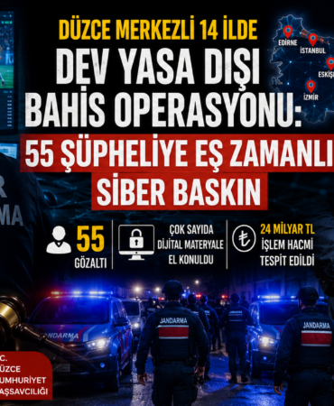 Düzce Merkezli 14 İlde Dev Yasa Dışı Bahis Operasyonu: