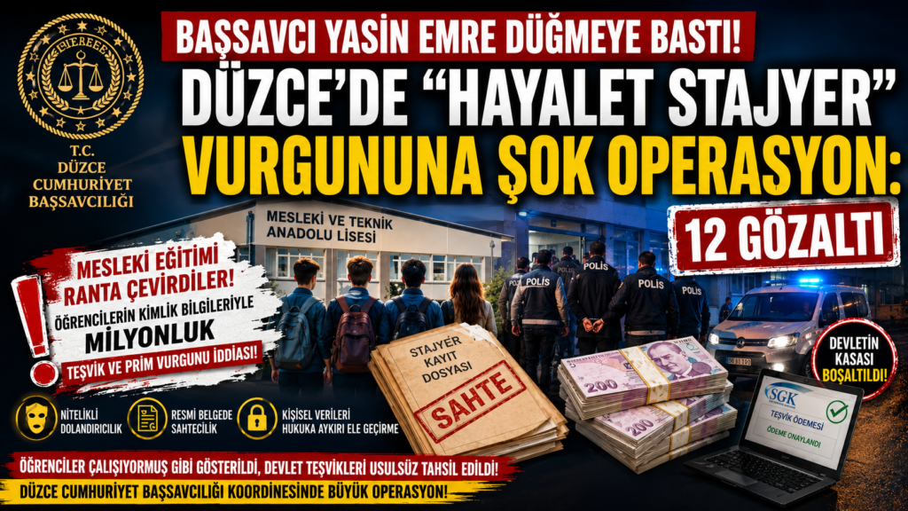 “HAYALET STAJYER” VURGUNUNA ŞOK OPERASYON: 12 GÖZALTI
