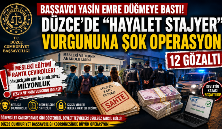 “HAYALET STAJYER” VURGUNUNA ŞOK OPERASYON: 12 GÖZALTI