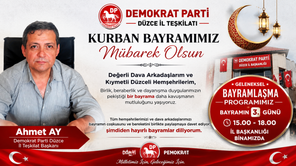Başkanı Ahmet Ay’dan Kurban Bayramı Mesajı ve Bayramlaşma Daveti