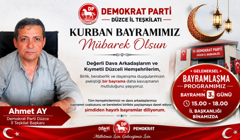 Başkanı Ahmet Ay’dan Kurban Bayramı Mesajı ve Bayramlaşma Daveti