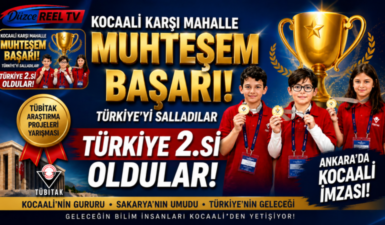 KOCAALİLİ GENÇLERDEN TÜBİTAK’TA TARİHİ BAŞARI: