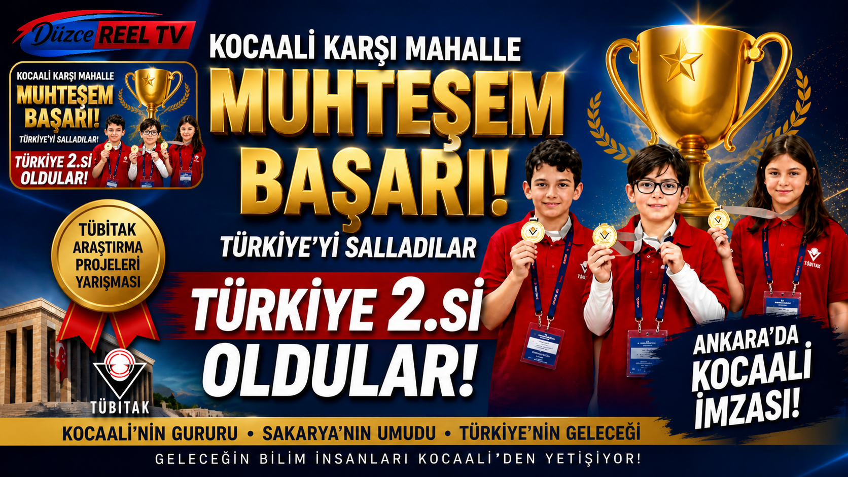 KOCAALİLİ GENÇLERDEN TÜBİTAK’TA TARİHİ BAŞARI: