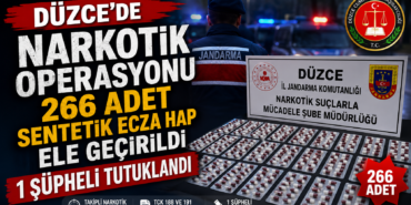 Düzce’de 266 Adet Sentetik Ecza Hap Ele Geçirildi, 1 Şüpheli Tutuklandı