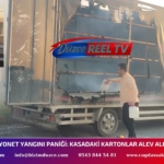 D-100’DE KAMYONET YANGINI PANİĞİ: