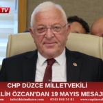 DÜZCE (Yavuz ÇAKAR) – Cumhuriyet Halk Partisi Düzce Milletvekili Talih Özcan, 19 Mayıs Atatürk’ü Anma, Gençlik ve Spor Bayramı dolayısıyla yayımladığı mesajda, 19 Mayıs 1919’un Türk milletinin bağımsızlık ve özgürlük mücadelesindeki en önemli dönüm noktalarından biri olduğunu vurguladı. Özcan, Gazi Mustafa Kemal Atatürk’ün Samsun’da yaktığı bağımsızlık meşalesinin bugün hâlâ gençlerin umudunda ve millet iradesinde yanmaya devam ettiğini ifade etti.