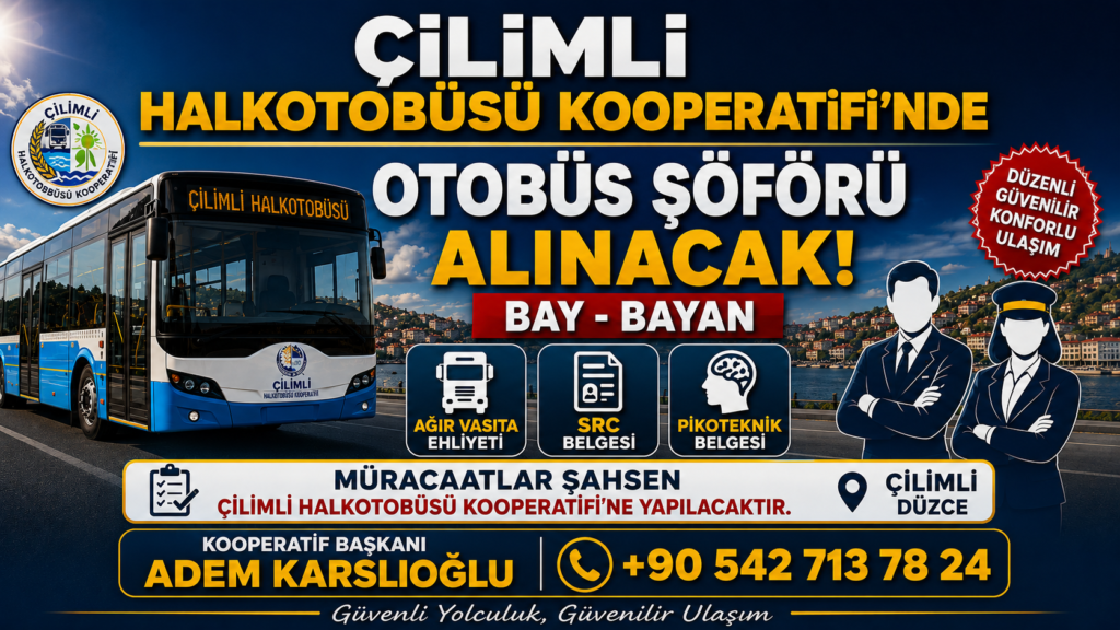 Çilimli'de Halk Otobüslerine Şoför Alınacak;
