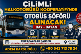 Çilimli'de Halk Otobüslerine Şoför Alınacak;
