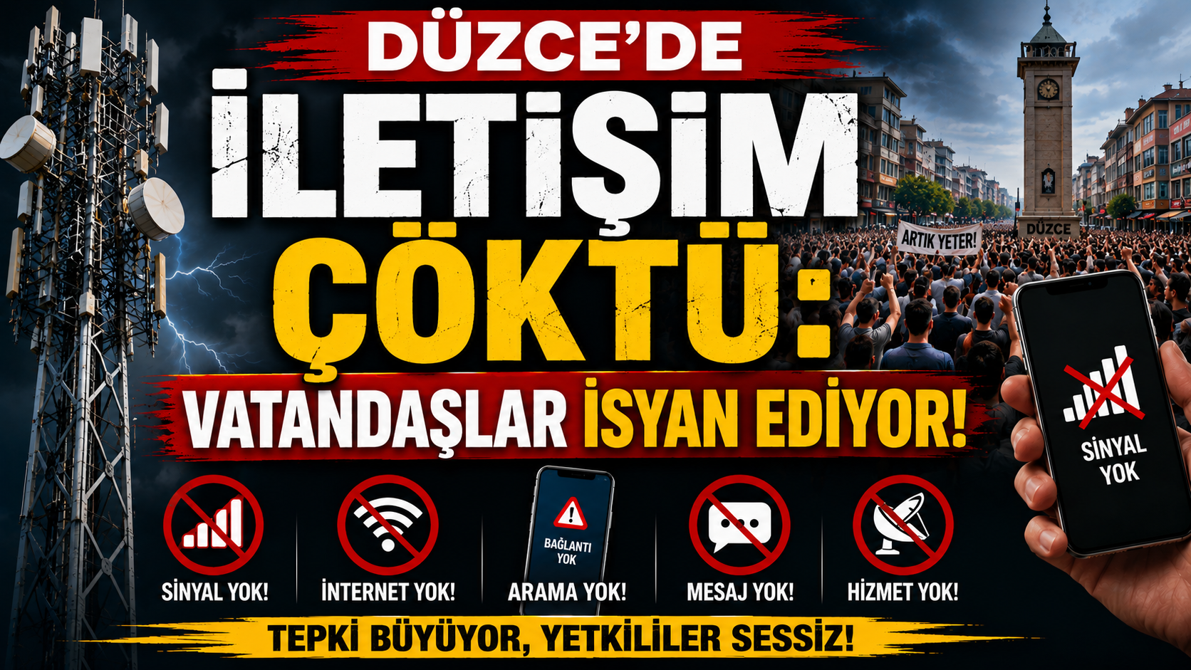 DÜZCE’DE İLETİŞİM ÇÖKTÜ: VATANDAŞ SOKAĞA DÖKTÜ!