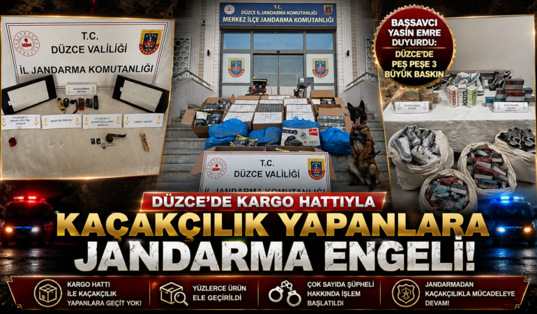 Düzce’de Kargo Hattıyla Kaçakçılık Yapanlara Jandarma'dan Operasyon
