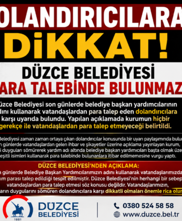 Düzce Belediyesi'nden Uyarı: