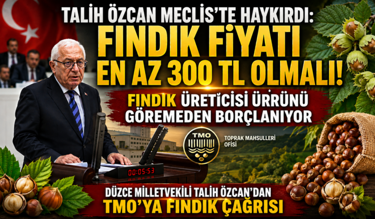 Talih Özcan Meclis'te Haykırdı: Fındık Fiyatı En Az 300 TL Olmalı!