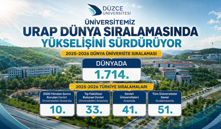 Düzce Üniversitesi'nden URAP 2025-2026 Sıralamasında Çifte Gurur
