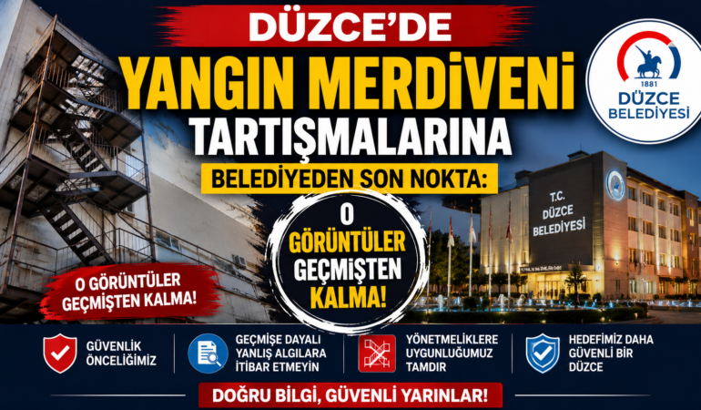 DÜZCE’DE YANGIN MERDİVENİ TARTIŞMALARINA BELEDİYEDEN SON NOKTA: DÜZCE’DE YANGIN MERDİVENİ TARTIŞMALARINA BELEDİYEDEN SON NOKTA: O GÖRÜNTÜLER GEÇMİŞTEN KALMA!