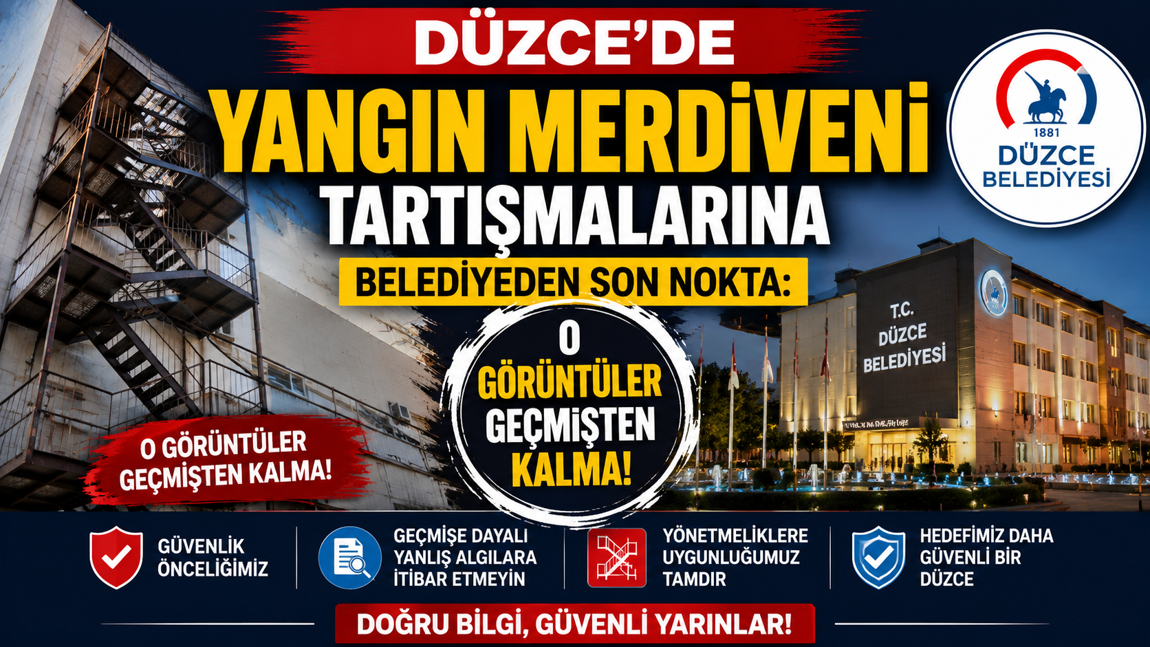 DÜZCE’DE YANGIN MERDİVENİ TARTIŞMALARINA BELEDİYEDEN SON NOKTA: O GÖRÜNTÜLER GEÇMİŞTEN KALMA!