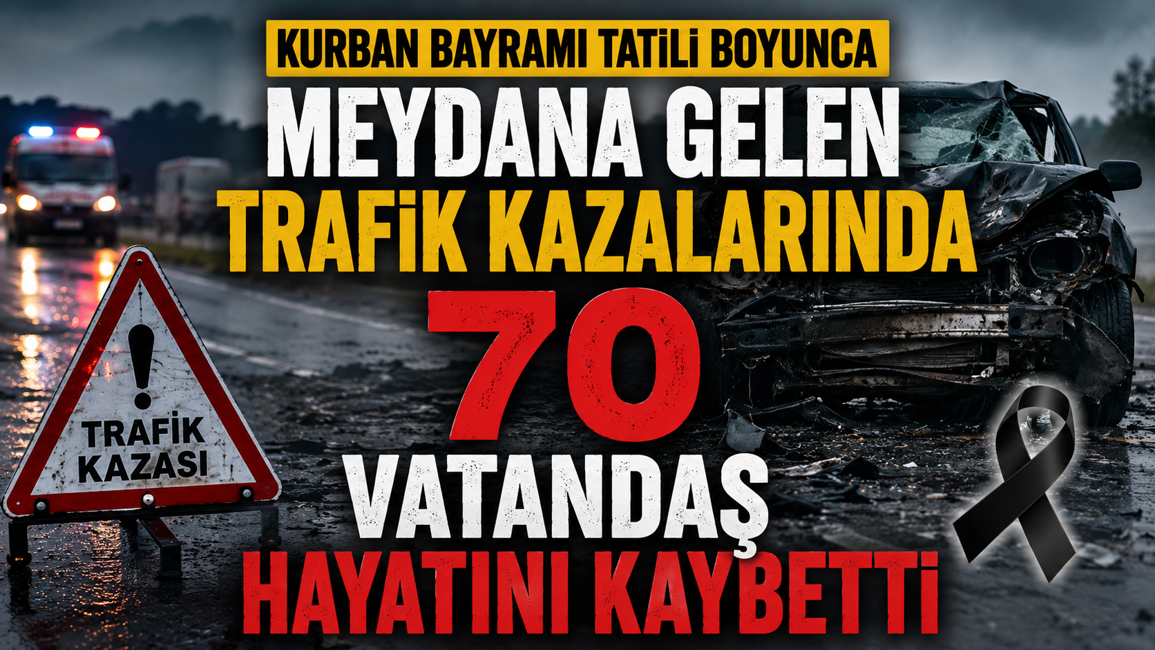 KURBAN BAYRAMI TATİLİ BİLANÇOSU KORKUTTU, YOLLARDA 70 CAN KAYBI!