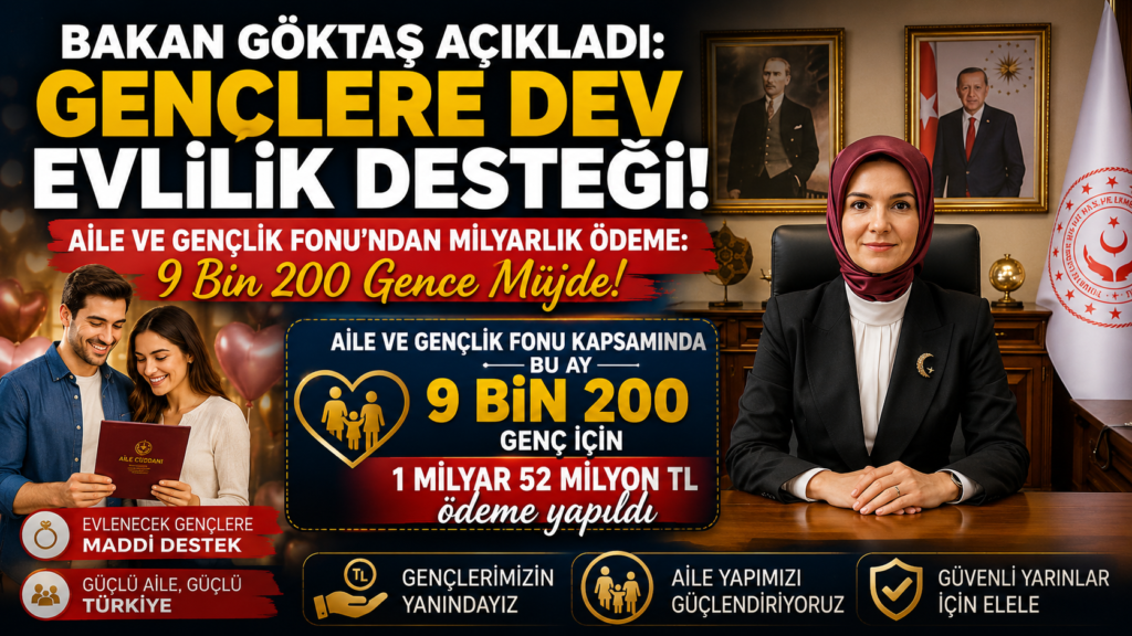 Bakan Göktaş Açıkladı: Gençlere Dev Evlilik Desteği!