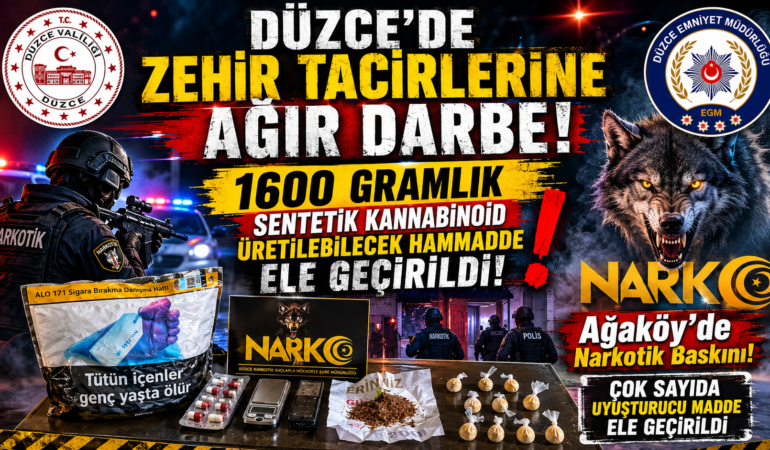 Düzce'de Narkotik Operasyonu: Bir Şüpheli Tutuklandı