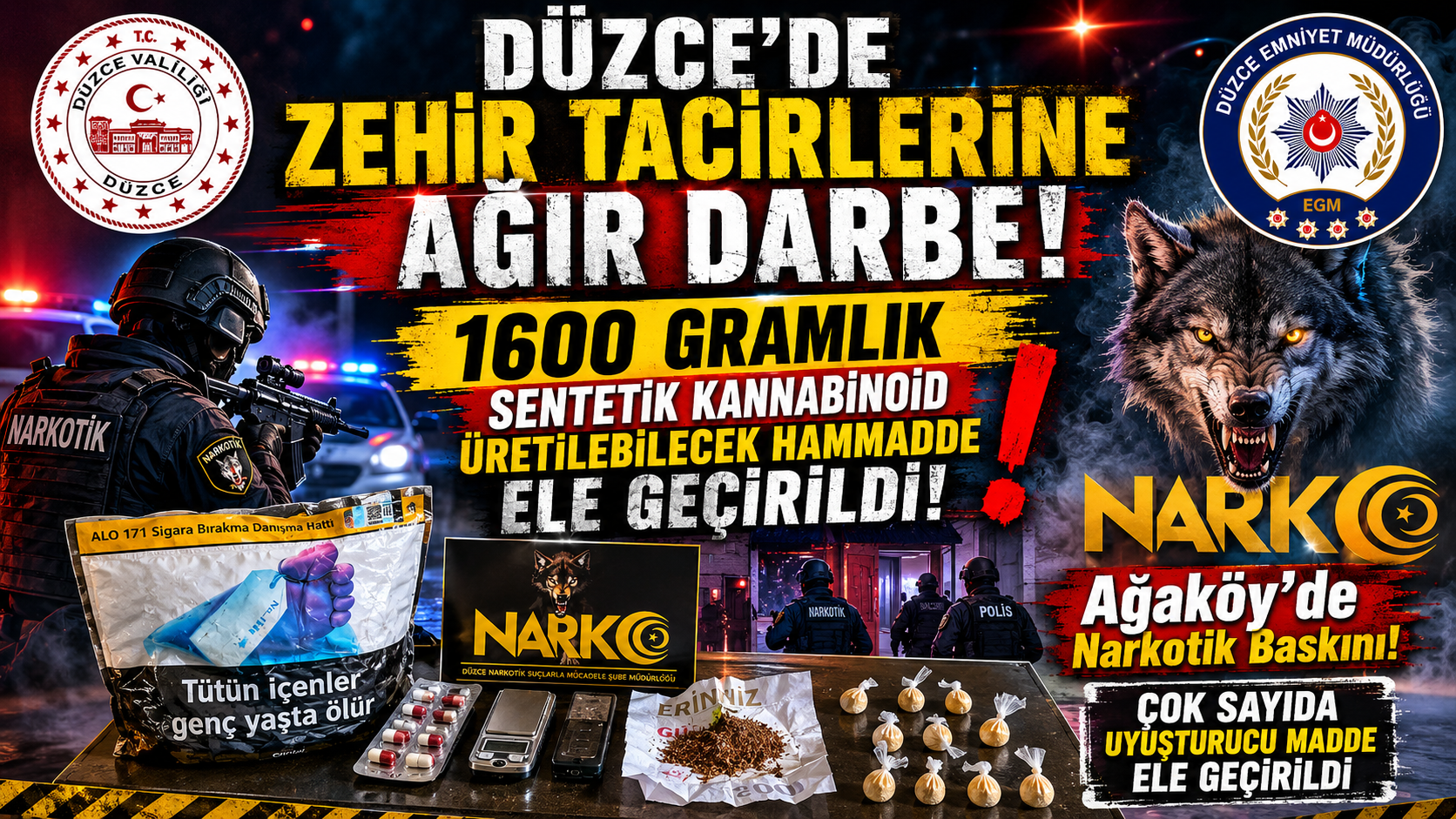 Düzce'de Narkotik Operasyonu: Bir Şüpheli Tutuklandı